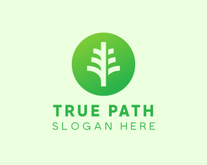 Round Eco Tree logo design