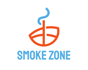 Blue Red Smoke logo design