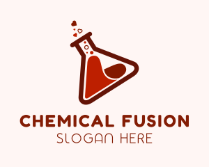 Flask Chemical Heart logo design