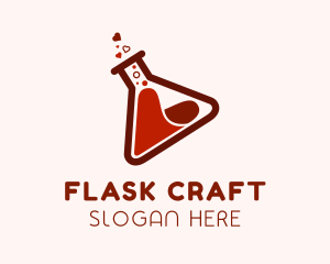 Flask Chemical Heart logo design