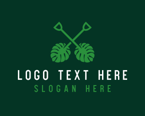 Tropical Leaf Shovel Logo