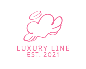 Pink Angel Heart Halo logo design