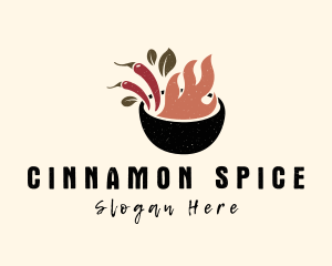 Fire Chili Pepper Bowl logo design