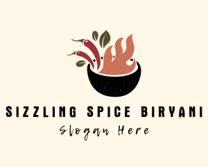 Fire Chili Pepper Bowl logo design