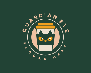 Cat Feline Coffee logo design