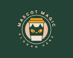 Cat Feline Coffee logo design