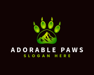 Outdoor Mountain Paw logo design