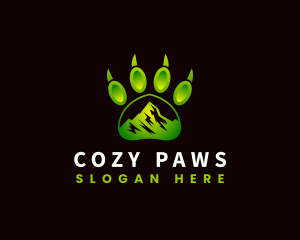 Outdoor Mountain Paw logo design