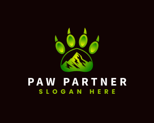 Outdoor Mountain Paw logo design