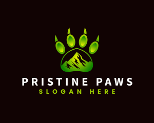 Outdoor Mountain Paw logo design