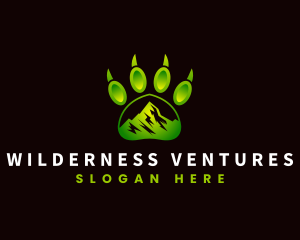 Outdoor Mountain Paw logo design