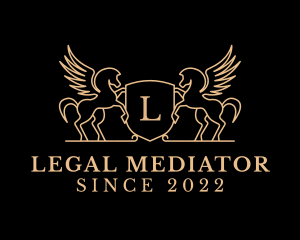 Corporate Legal Pegasus Lettermark logo design