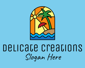 Tropical Beach Resort Mosaic  logo design