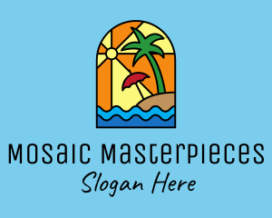 Tropical Beach Resort Mosaic  logo design