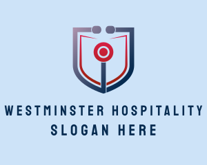 Medical Stethoscope Shield logo design