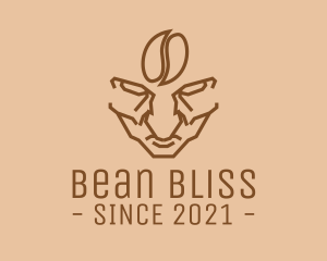 Brown Coffee Bean Barista logo design