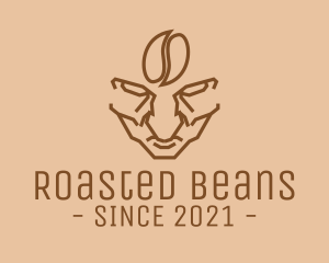 Brown Coffee Bean Barista logo design