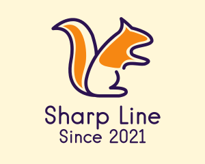 Squirrel Line Art  logo design