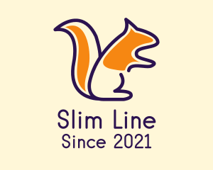 Squirrel Line Art  logo design