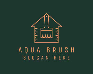 Orange House Paint Brush  logo design