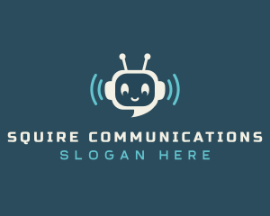 Cute Messaging Robot logo design