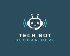 Cute Messaging Robot logo design