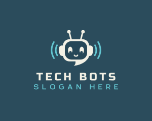 Cute Messaging Robot logo design