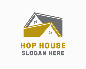 House Construction Roofing  logo design