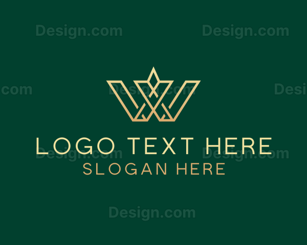 Elegant Geometric Diamond Letter W Logo