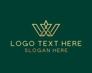 Elegant Geometric Diamond Letter W logo