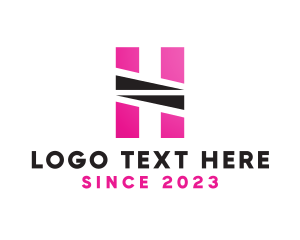 Geometric Pink H logo design