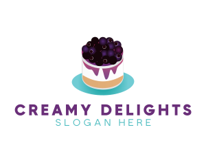 Blueberry Cheesecake Dessert logo design