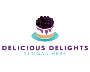 Blueberry Cheesecake Dessert logo design