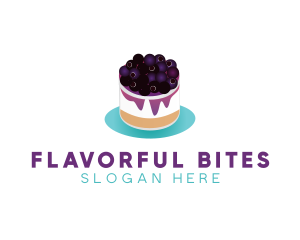 Blueberry Cheesecake Dessert logo design