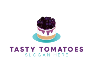 Blueberry Cheesecake Dessert logo design