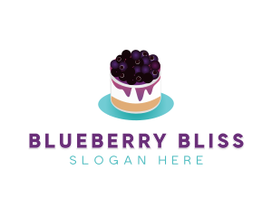 Blueberry Cheesecake Dessert logo design