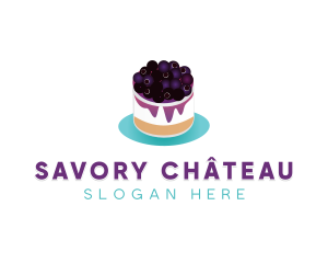 Blueberry Cheesecake Dessert logo design