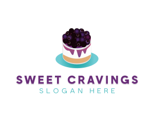 Blueberry Cheesecake Dessert logo design