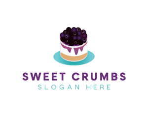 Blueberry Cheesecake Dessert logo design