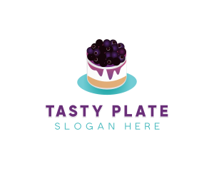 Blueberry Cheesecake Dessert logo design