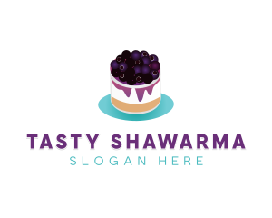 Blueberry Cheesecake Dessert logo design