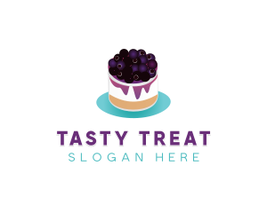 Blueberry Cheesecake Dessert logo design