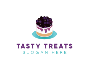 Blueberry Cheesecake Dessert logo design