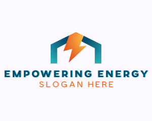 Home Lightning Bolt Electricity logo design