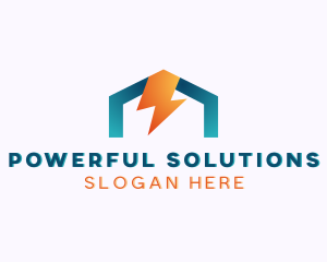 Home Lightning Bolt Electricity logo design