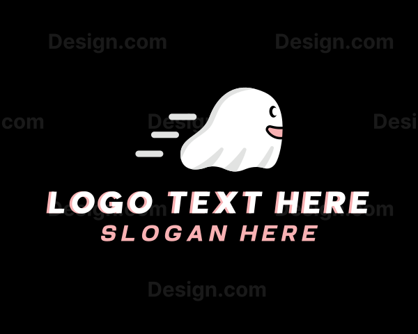 Fast Spooky Ghost Logo