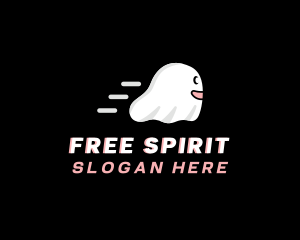 Fast Spooky Ghost logo design