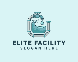 Pipeline Faucet Plumbing logo design