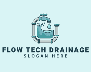 Pipeline Faucet Plumbing logo design