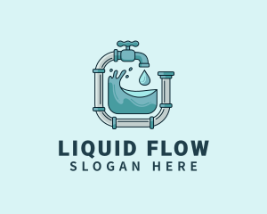 Pipeline Faucet Plumbing logo design